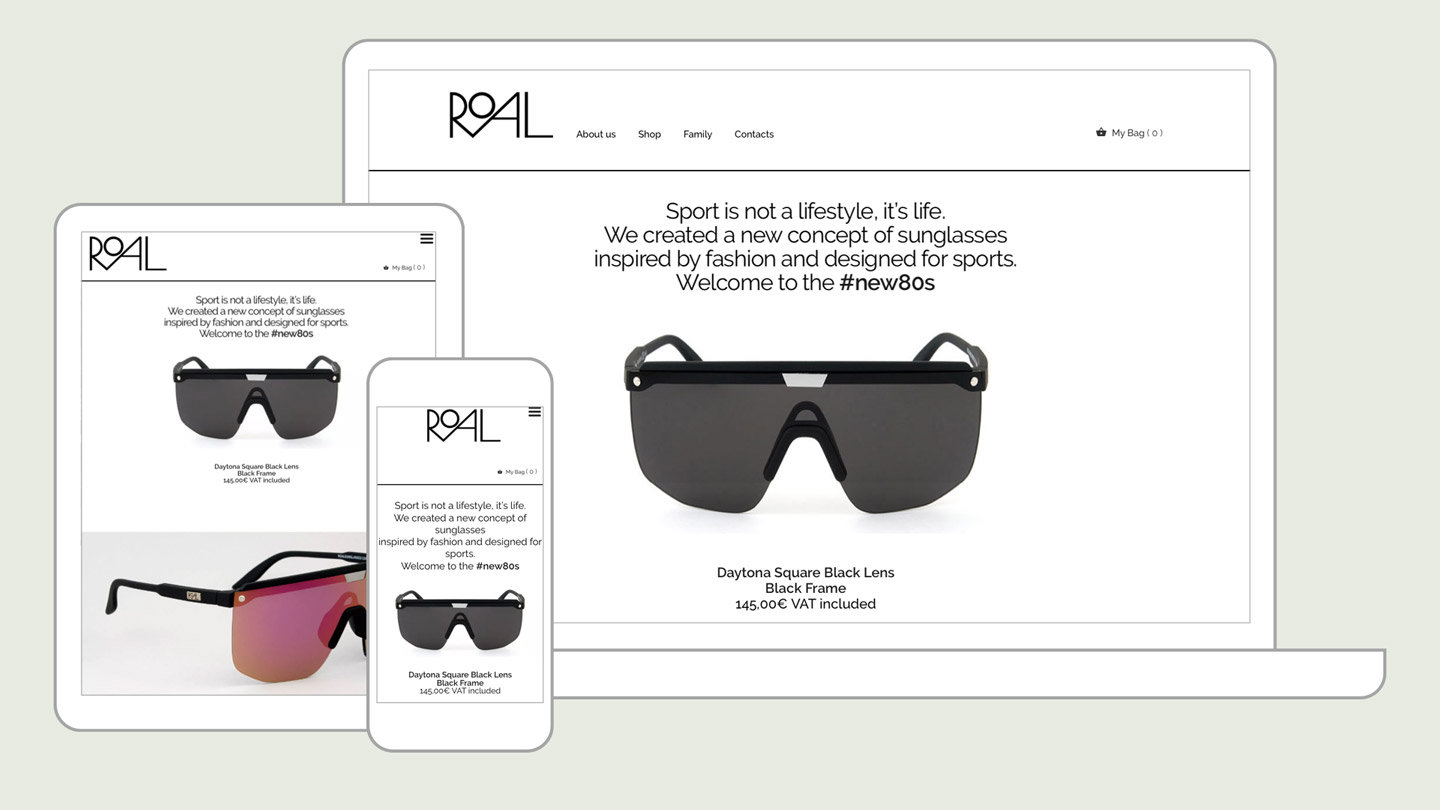 Sito e-commerce Responsive di Roal Sunglasses
